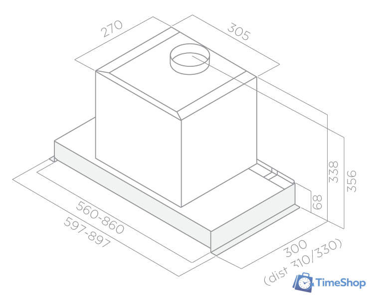 Кухонная вытяжка Elica Glass Out IX/A/60 [PRF0109787] - Изображение №4 — Интернет-магазин Time-Shop