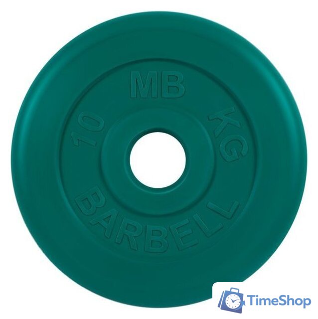 Диск MB Barbell Стандарт 51 мм (1x10 кг, зеленый) - Изображение №1 — Интернет-магазин Time-Shop