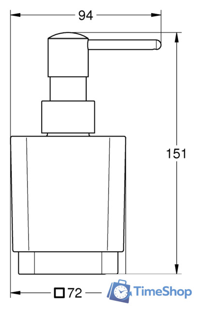 Дозатор для жидкого мыла Grohe Selection Cube 40805000 - Изображение №3 — Интернет-магазин Time-Shop