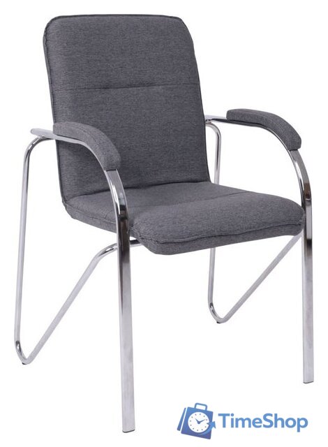 Офисный стул AksHome Samba AKS-1 (Leto 68 темно-серая ткань, мягкие подлокотники) - Изображение №1 — Интернет-магазин Time-Shop