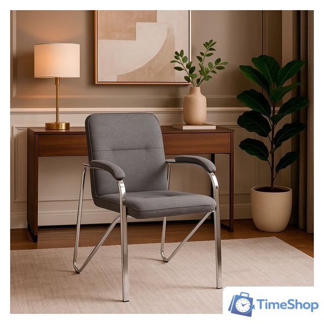 Офисный стул AksHome Samba AKS-1 (Leto 68 темно-серая ткань, мягкие подлокотники) - Изображение №3 — Интернет-магазин Time-Shop