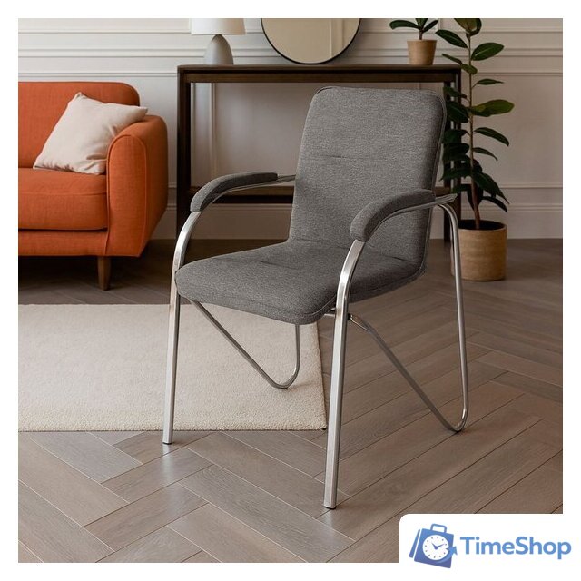 Офисный стул AksHome Samba AKS-1 (Leto 68 темно-серая ткань, мягкие подлокотники) - Изображение №2 — Интернет-магазин Time-Shop