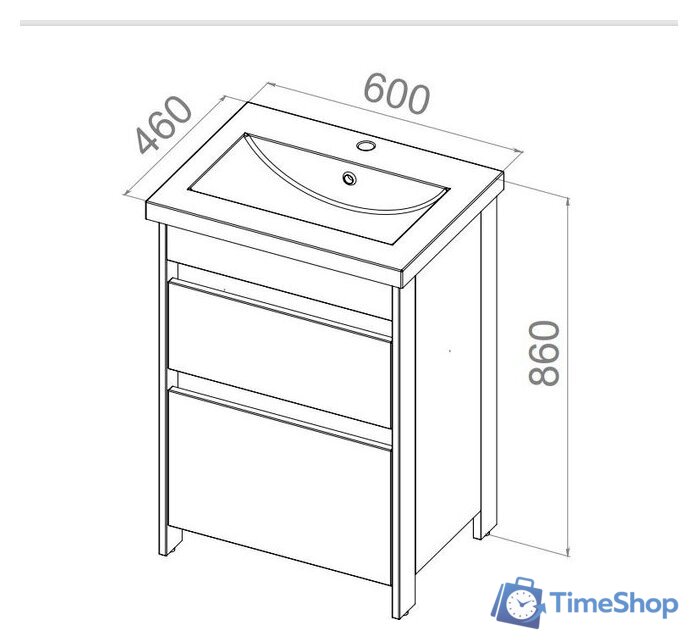  АВН Тумба под умывальник Ванкувер 60 66.01 (34) - Изображение №5 — Интернет-магазин Time-Shop