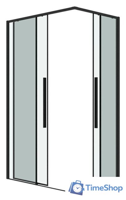 Душевой уголок Grossman Galaxy 80x80x195 300.K33.01.8080.21.00 (черный матовый/прозрачное стекло) - Изображение №2 — Интернет-магазин Time-Shop