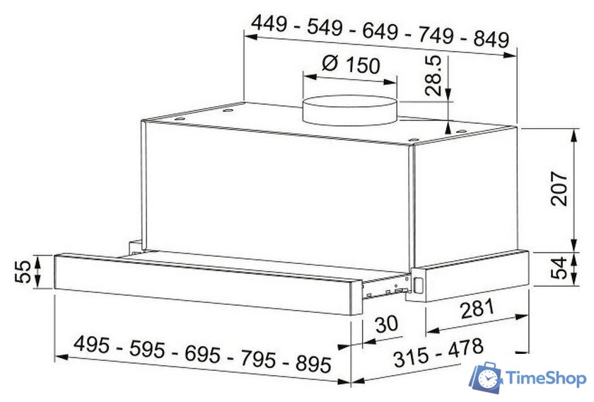 Кухонная вытяжка Franke Touch WH 50 315.0702.969 - Изображение №4 — Интернет-магазин Time-Shop