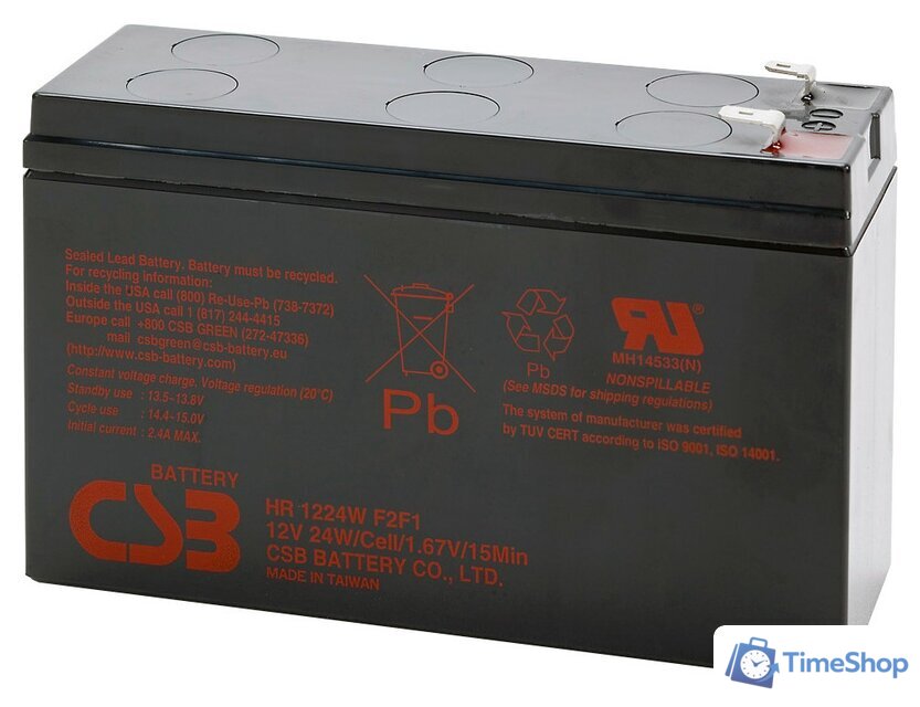 Аккумулятор для ИБП CSB Battery HR1224W F2 (12В/6.4 А·ч) - Изображение №1 — Интернет-магазин Time-Shop