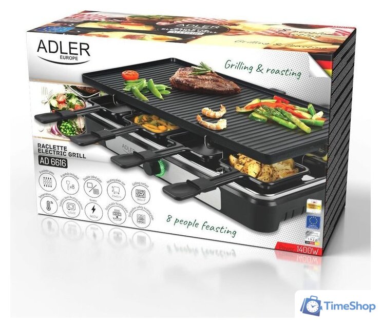 Раклетница Adler AD 6616 - Изображение №20 — Интернет-магазин Time-Shop