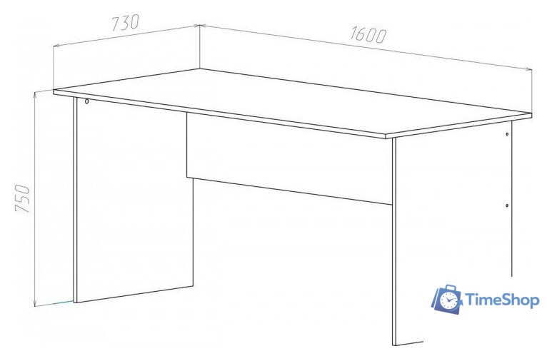 Стол МДК СП5 1600x730x750 мм (дуб млечный) - Изображение №2 — Интернет-магазин Time-Shop