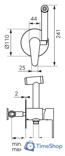 Гигиенический душ Ferro Algeo BAG66P - Изображение №2 — Интернет-магазин Time-Shop