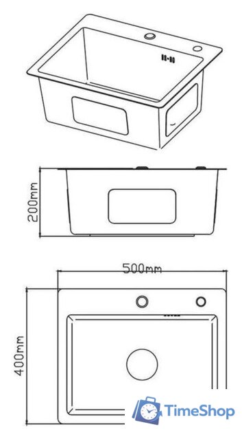 Кухонная мойка Diadonna S5040B-1 - Изображение №3 — Интернет-магазин Time-Shop