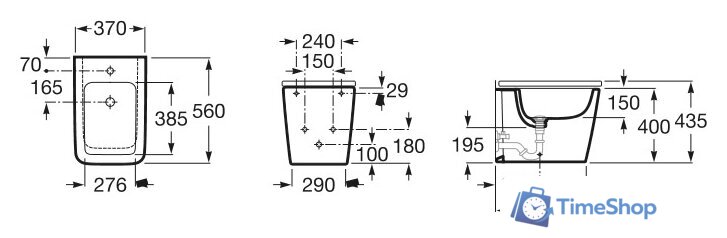 Биде Roca Inspira Square [357537000] - Изображение №2 — Интернет-магазин Time-Shop