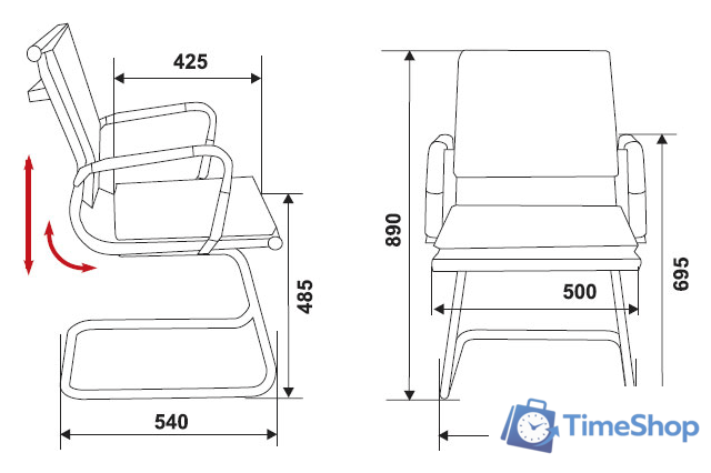 Офисный стул Бюрократ CH-993-Low-V/Black - Изображение №4 — Интернет-магазин Time-Shop