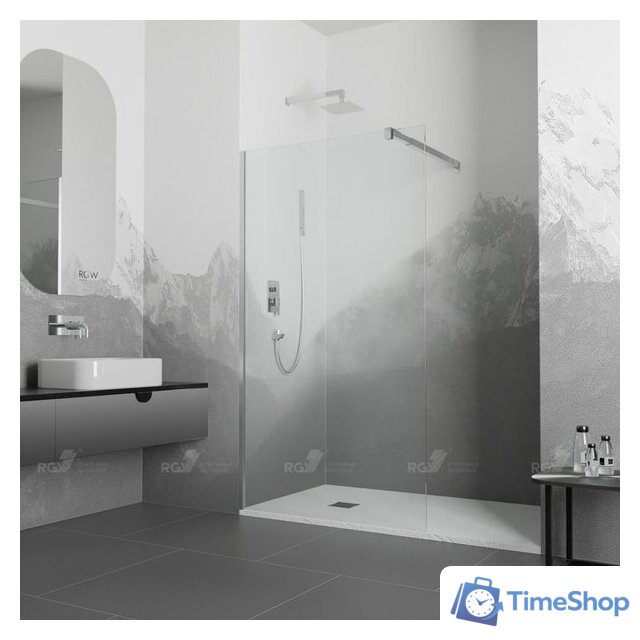 Душевая стенка RGW WA-001 351000110-11 100 (хром/прозрачное стекло) - Изображение №1 — Интернет-магазин Time-Shop