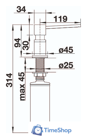 Дозатор для моющего средства Blanco Lato (хром/серый беж) - Изображение №2 — Интернет-магазин Time-Shop