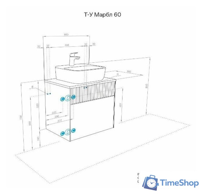  Акватон Тумба под умывальник Марбл Слэйт 60 1A276101MH4C0 - Изображение №16 — Интернет-магазин Time-Shop