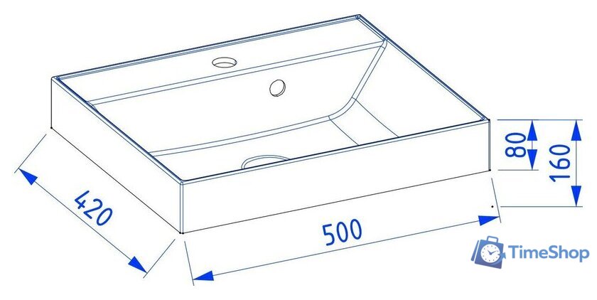 Умывальник Lauter Melisa 50 (искусственный мрамор) - Изображение №2 — Интернет-магазин Time-Shop