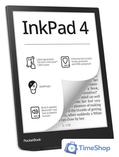 Электронная книга PocketBook 743G InkPad 4 (черный/серебристый) - Изображение №2 — Интернет-магазин Time-Shop
