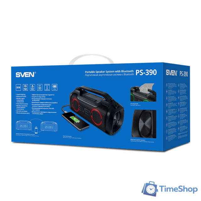 Беспроводная колонка SVEN PS-390 - Изображение №14 — Интернет-магазин Time-Shop
