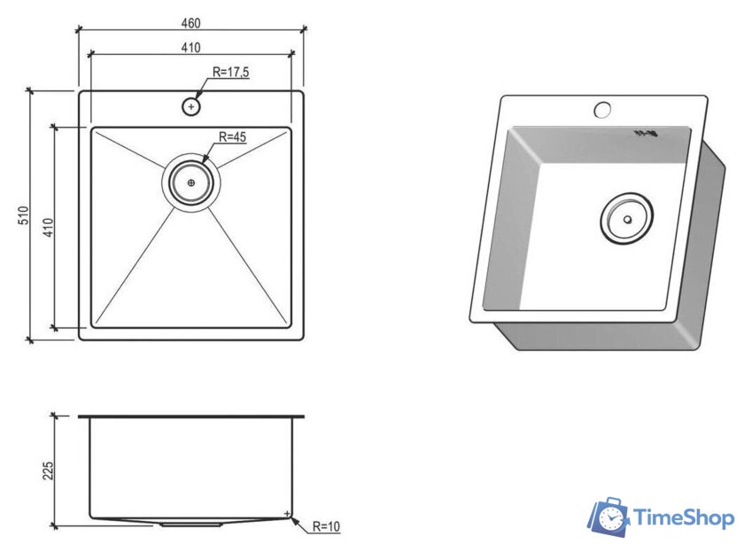 Кухонная мойка Floracio Steel F.4651.GD - Изображение №3 — Интернет-магазин Time-Shop