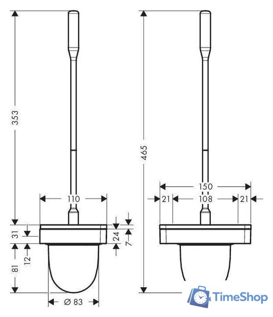 Ершик для унитаза Axor 42835000 - Изображение №2 — Интернет-магазин Time-Shop