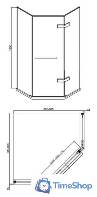 Душевой уголок Adema Safier-90 (прозрачное стекло) - Изображение №3 — Интернет-магазин Time-Shop