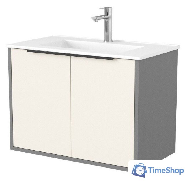  Дабер Тумба под умывальник 018 70 Т18.7.0.19Ч (бежевый/серый/ручка черная) - Изображение №1 — Интернет-магазин Time-Shop