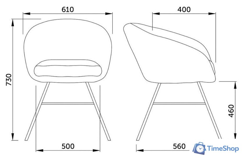 Стул с подлокотниками AksHome Amur (светло-коричневый велюр/золото) - Изображение №7 — Интернет-магазин Time-Shop