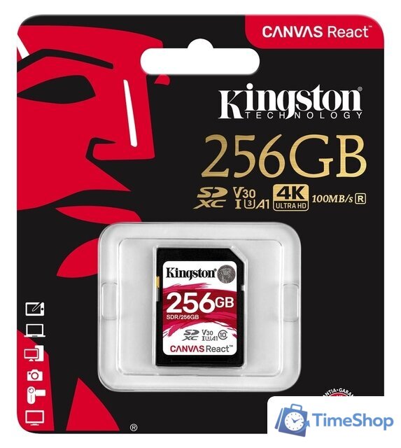 Карта памяти Kingston Canvas React SDR/256GB SDXC 256GB - Изображение №3 — Интернет-магазин Time-Shop