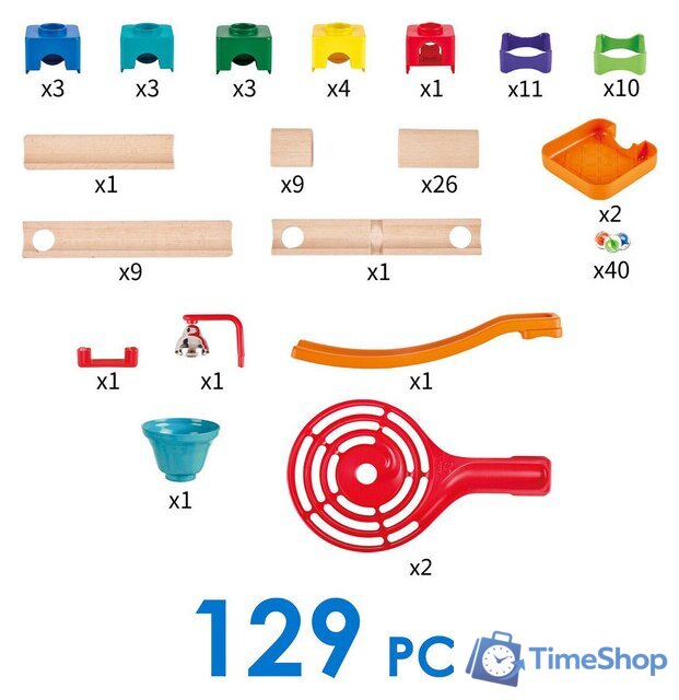 Конструктор Hape Tricks n Twists Marble Track E1100 - Изображение №11 — Интернет-магазин Time-Shop