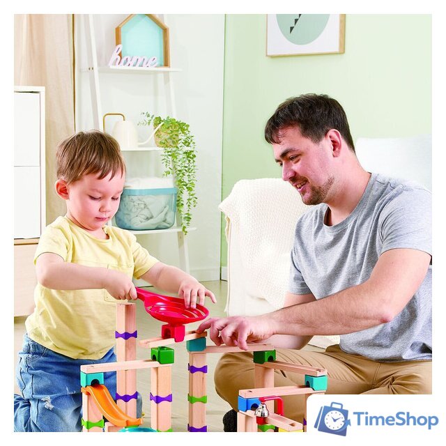 Конструктор Hape Tricks n Twists Marble Track E1100 - Изображение №9 — Интернет-магазин Time-Shop