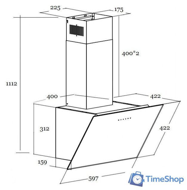Кухонная вытяжка Schtoff Uno 60 (белый) - Изображение №2 — Интернет-магазин Time-Shop
