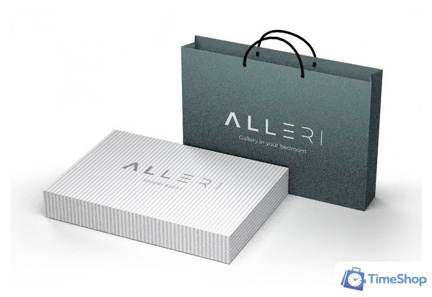 2-спальный комплект постельного белья Alleri Сатин Stripe 2сп с европростыней (латте) - Изображение №2 — Интернет-магазин Time-Shop