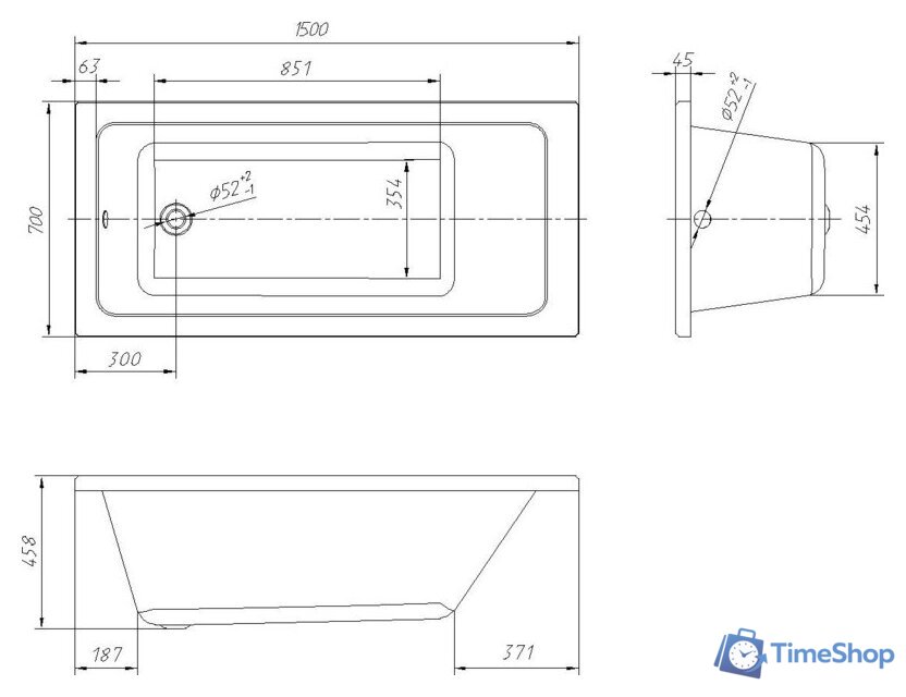 Ванна Ventospa Novaro 150x70 (с каркасом и экраном) - Изображение №6 — Интернет-магазин Time-Shop