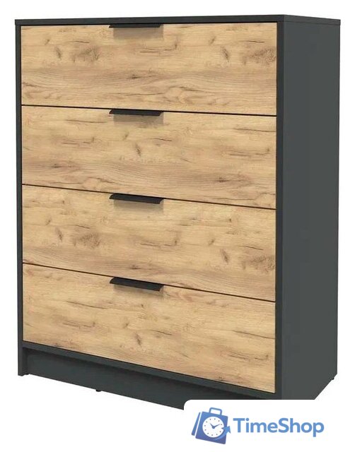 Комод Интерлиния Концепт КТ-К80 (дуб золотой/антрацит) - Изображение №1 — Интернет-магазин Time-Shop