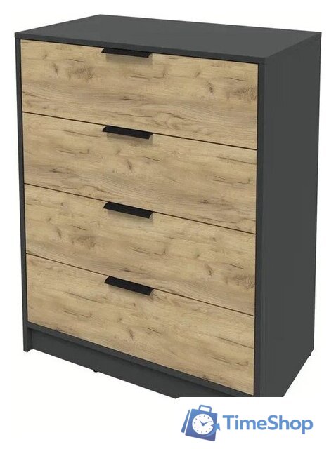 Комод Интерлиния Концепт КТ-К80 (дуб золотой/антрацит) - Изображение №2 — Интернет-магазин Time-Shop