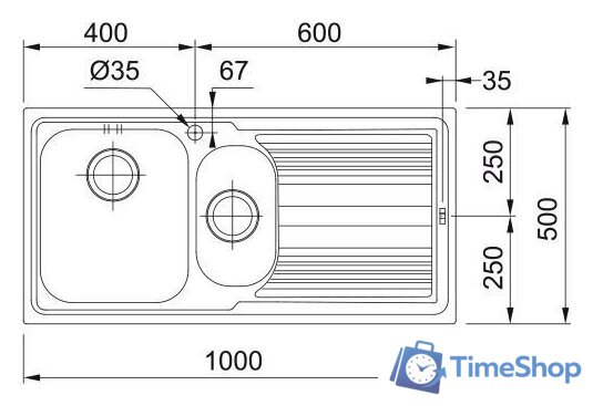 Кухонная мойка Franke Logica LLL 651-100 101.0086.252 - Изображение №2 — Интернет-магазин Time-Shop