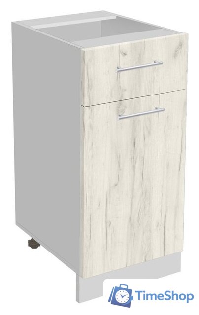 Шкаф напольный Артём-Мебель 400мм СН-114.08-Ш (ДСП дуб крафт белый) - Изображение №1 — Интернет-магазин Time-Shop