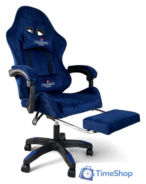 Игровое (геймерское) кресло Calviano 1583 (синий велюр) - Изображение №1 — Интернет-магазин Time-Shop