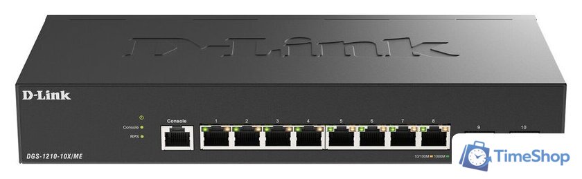 Управляемый коммутатор 2-го уровня D-Link DGS-1210-10X/ME/C1A - Изображение №2 — Интернет-магазин Time-Shop