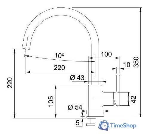 Смеситель Franke Lina XL 115.0626.019 (черный матовый) - Изображение №2 — Интернет-магазин Time-Shop