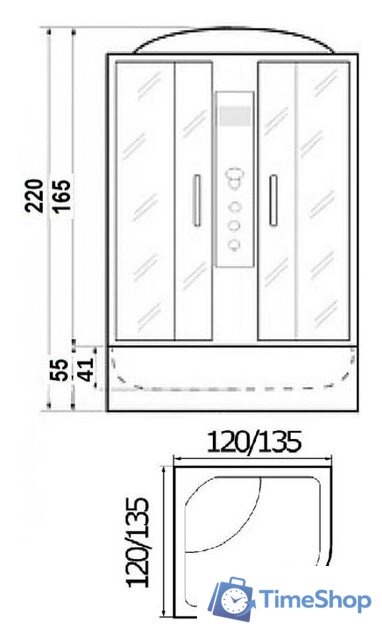 Душевая кабина River Temza 120/120/55 MT - Изображение №3 — Интернет-магазин Time-Shop