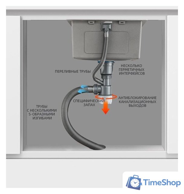 Кухонная мойка Gappo GS4444 - Изображение №6 — Интернет-магазин Time-Shop
