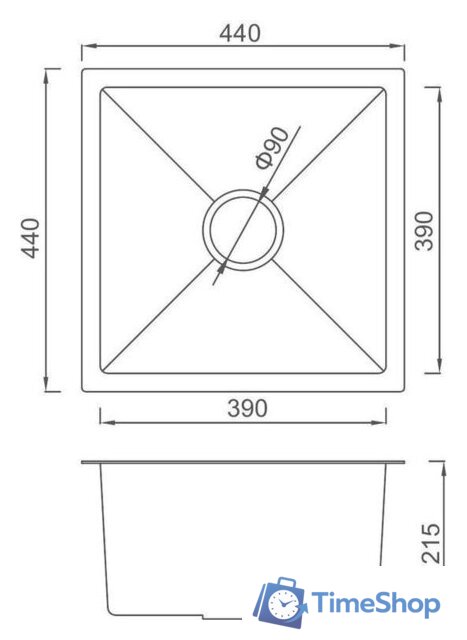 Кухонная мойка Gappo GS4444 - Изображение №2 — Интернет-магазин Time-Shop