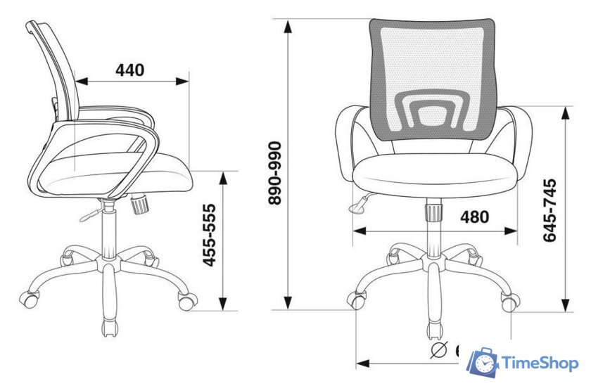 Офисное кресло Бюрократ CH-695NSL (синий TW-05 /черный TW-11/хром) - Изображение №6 — Интернет-магазин Time-Shop
