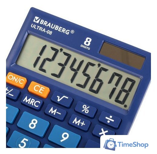 Бухгалтерский калькулятор BRAUBERG Ultra-08-BU 250508 (синий) - Изображение №7 — Интернет-магазин Time-Shop