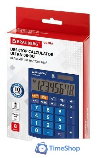 Бухгалтерский калькулятор BRAUBERG Ultra-08-BU 250508 (синий) - Изображение №9 — Интернет-магазин Time-Shop