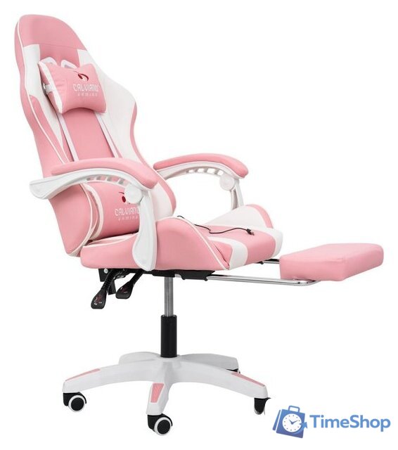 Игровое (геймерское) кресло Calviano 1584 (PU, розовый/белый) - Изображение №1 — Интернет-магазин Time-Shop