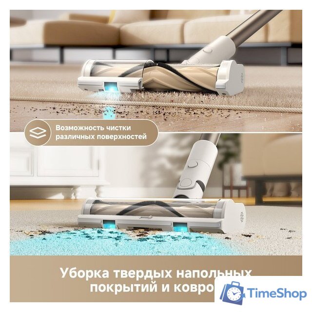 Пылесос Dreame Cordless Vacuum Cleaner R10s VZV22A (евровилка, белый) - Изображение №8 — Интернет-магазин Time-Shop