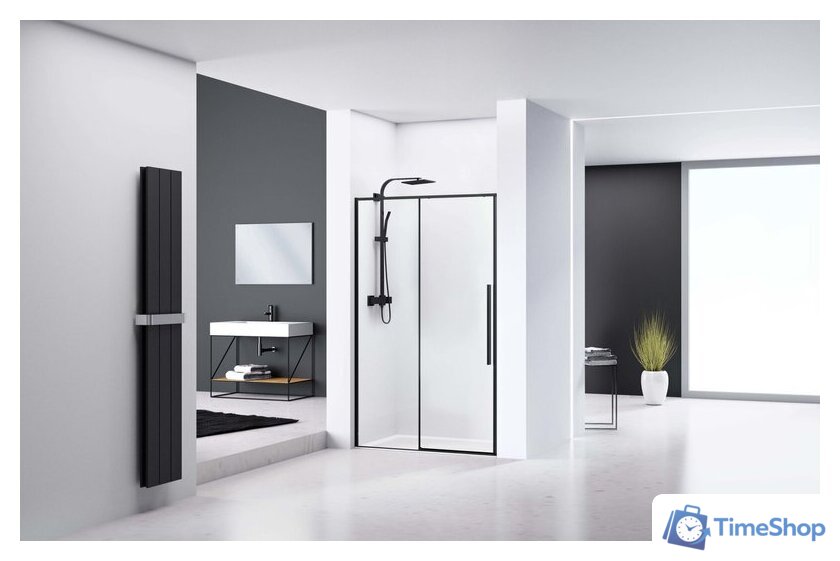 Душевая дверь Rea Solar 150 (черный/прозрачное стекло) - Изображение №2 — Интернет-магазин Time-Shop