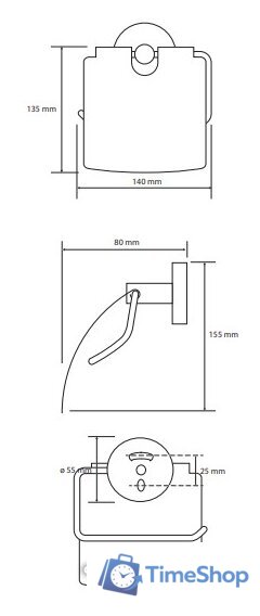 Держатель для туалетной бумаги Bemeta Brilo 161112010 - Изображение №2 — Интернет-магазин Time-Shop